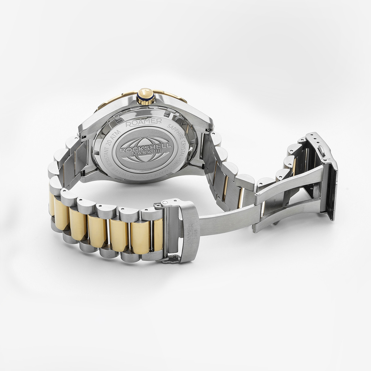 ROAMER Rockshell Mark III Scuba 44mm Two Tone Gold Stainless Steel Bracelet 220858-47-45-50 - 5