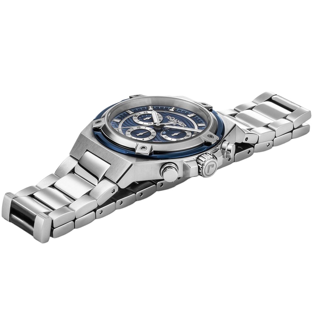 ROAMER Tempomaster Chronograph Blue Dial 42mm Silver Stainless Steel Bracelet 221837-41-45-20 - 2