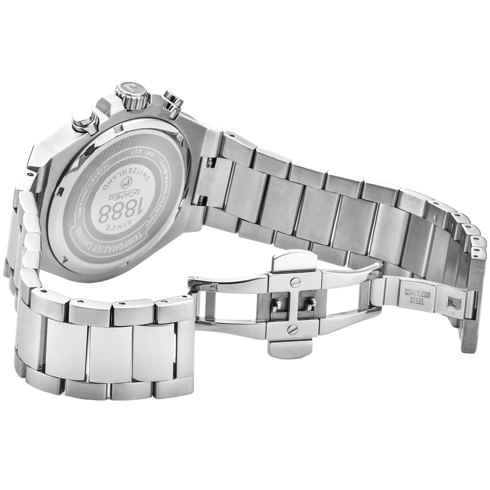 ROAMER Tempomaster Chronograph Blue Dial 42mm Silver Stainless Steel Bracelet 221837-41-45-20 - 3