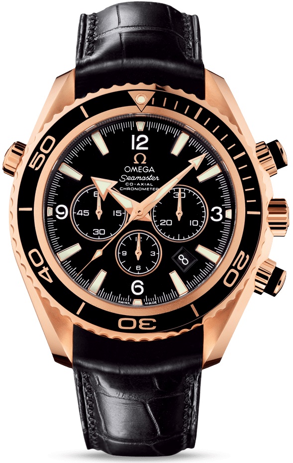 OMEGA Seamaster Planet Ocean Co-Axial Chronograph 45.5mm Rose Gold K18 Black Leather Strap 22263465001001 - 