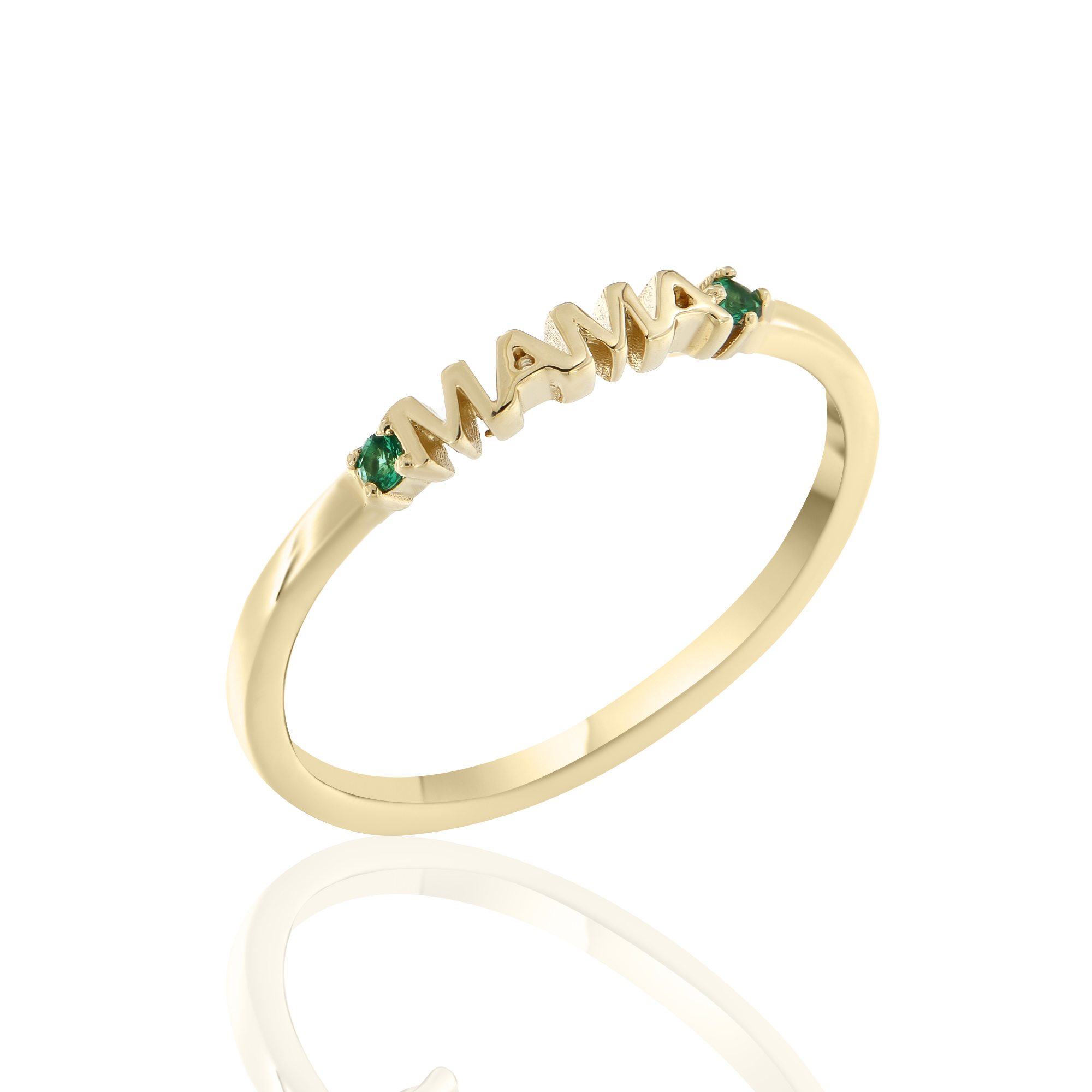RING "MAMA" SENZIO Collection K18 Yellow Gold with Emeralds 23127Y - 2