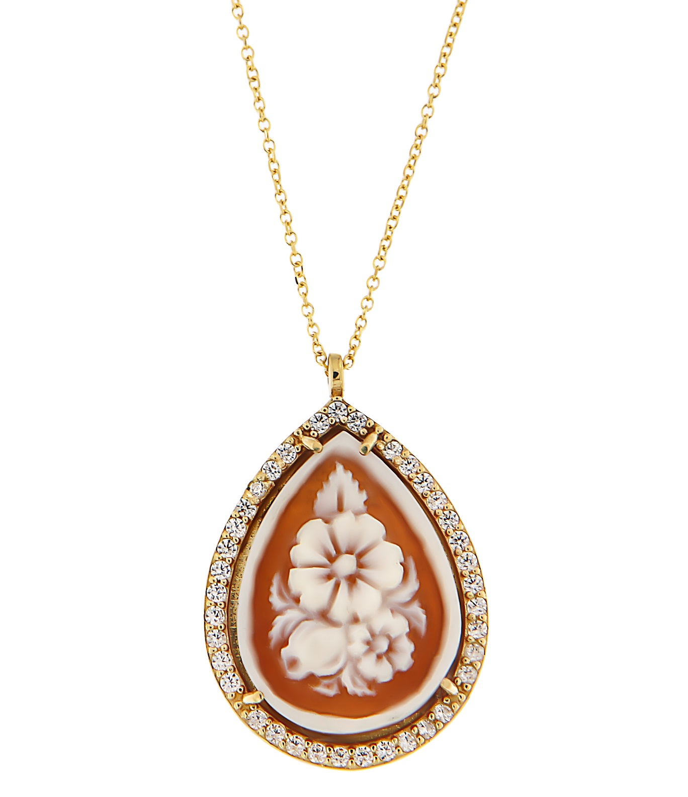 ΚΟΛΙΕ Cameo Κίτρινο Χρυσό Κ14 και Πέτρες Ζιργκόν 23188Y-1N