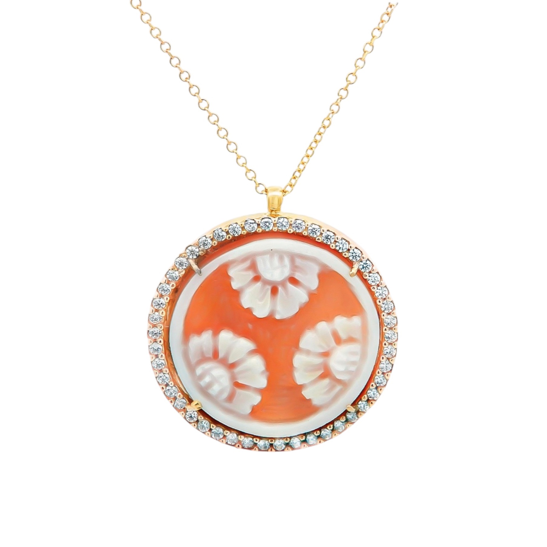 ΚΟΛΙΕ Cameo Κίτρινο Χρυσό Κ14 και Πέτρες Ζιργκόν 24081-4 - 