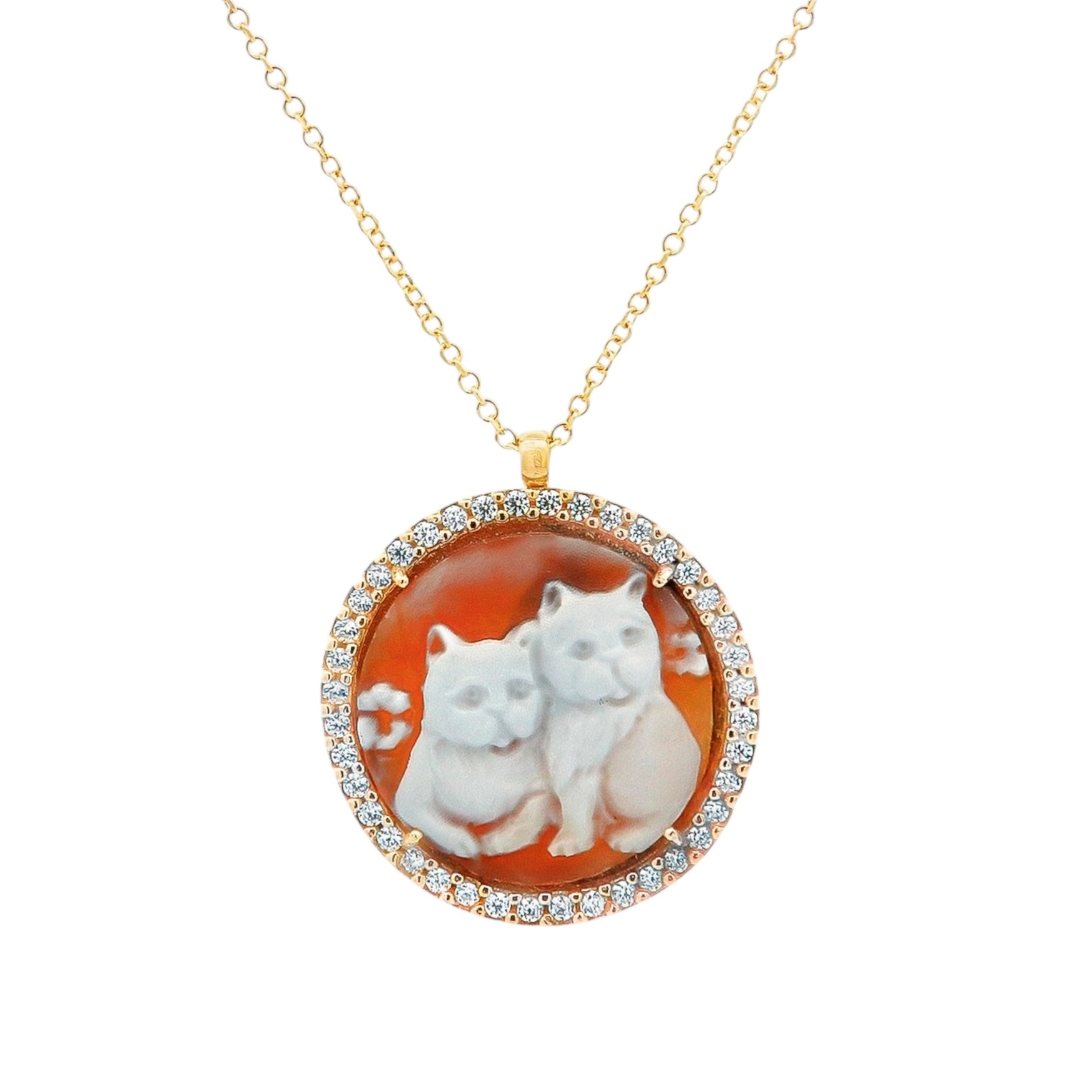 ΚΟΛΙΕ Cameo Κίτρινο Χρυσό Κ14 και Πέτρες Ζιργκόν 24081-5 - 