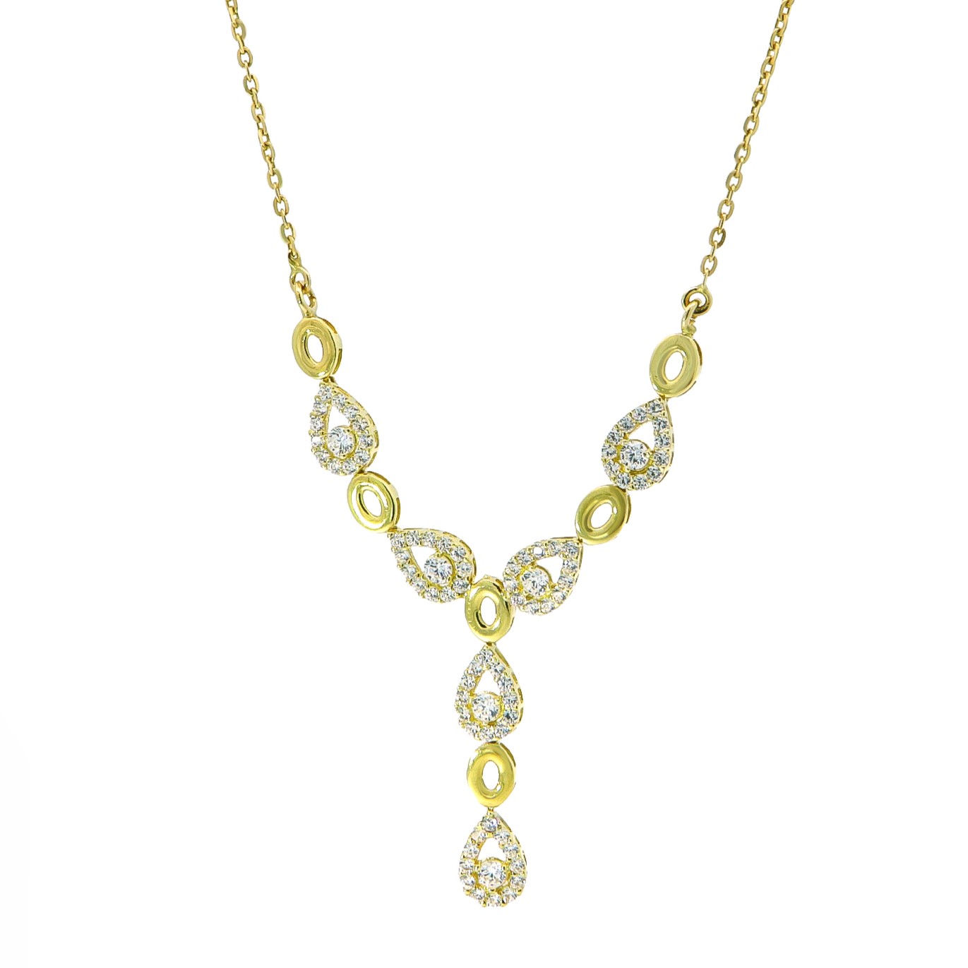 ΚΟΛΙΕ Πετράτο SENZIO Collection Κίτρινο Χρυσό K14 με Πέτρες Ζιργκόν 5SEN.001C - 