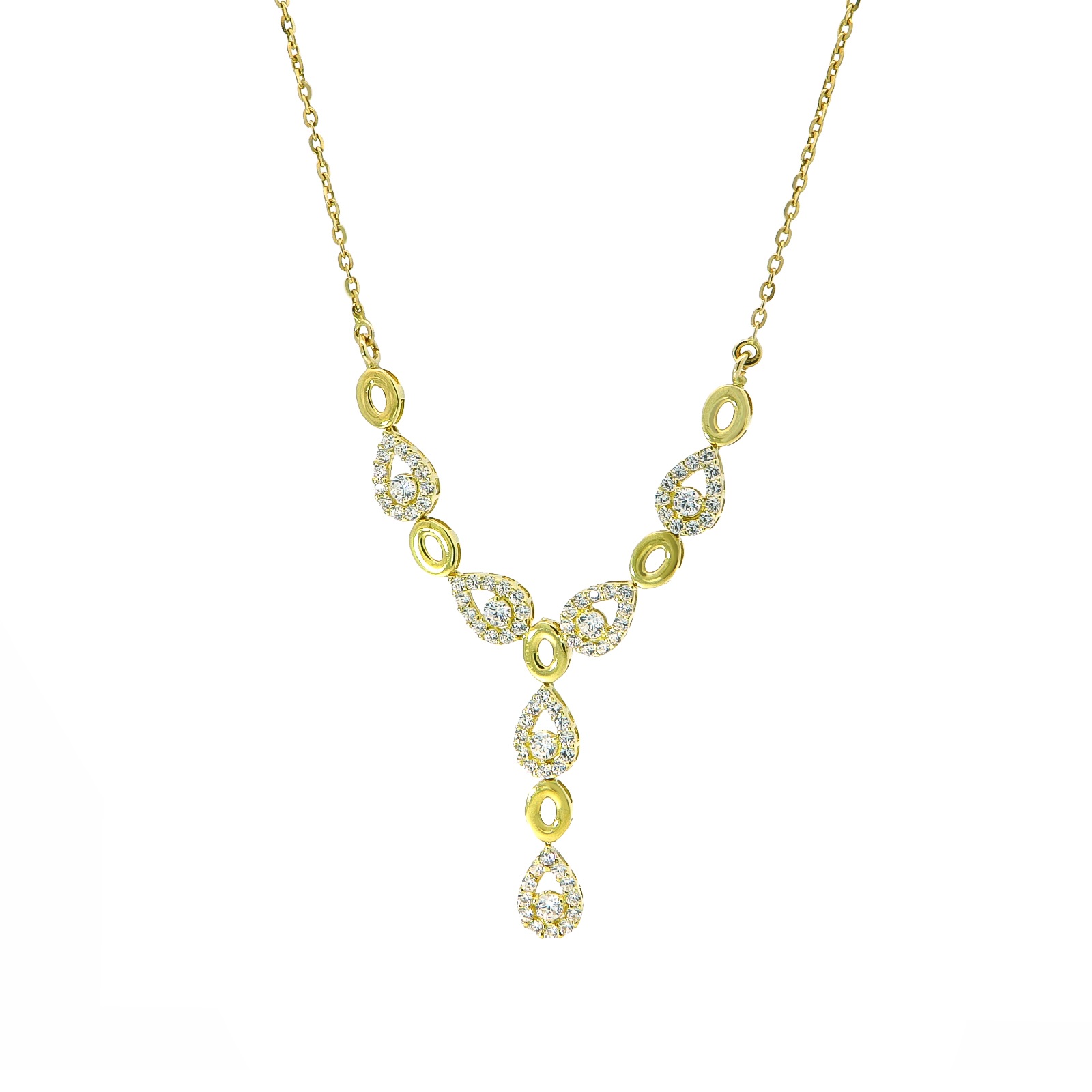 ΚΟΛΙΕ Πετράτο SENZIO Collection Κίτρινο Χρυσό K14 με Πέτρες Ζιργκόν 5SEN.001C - 