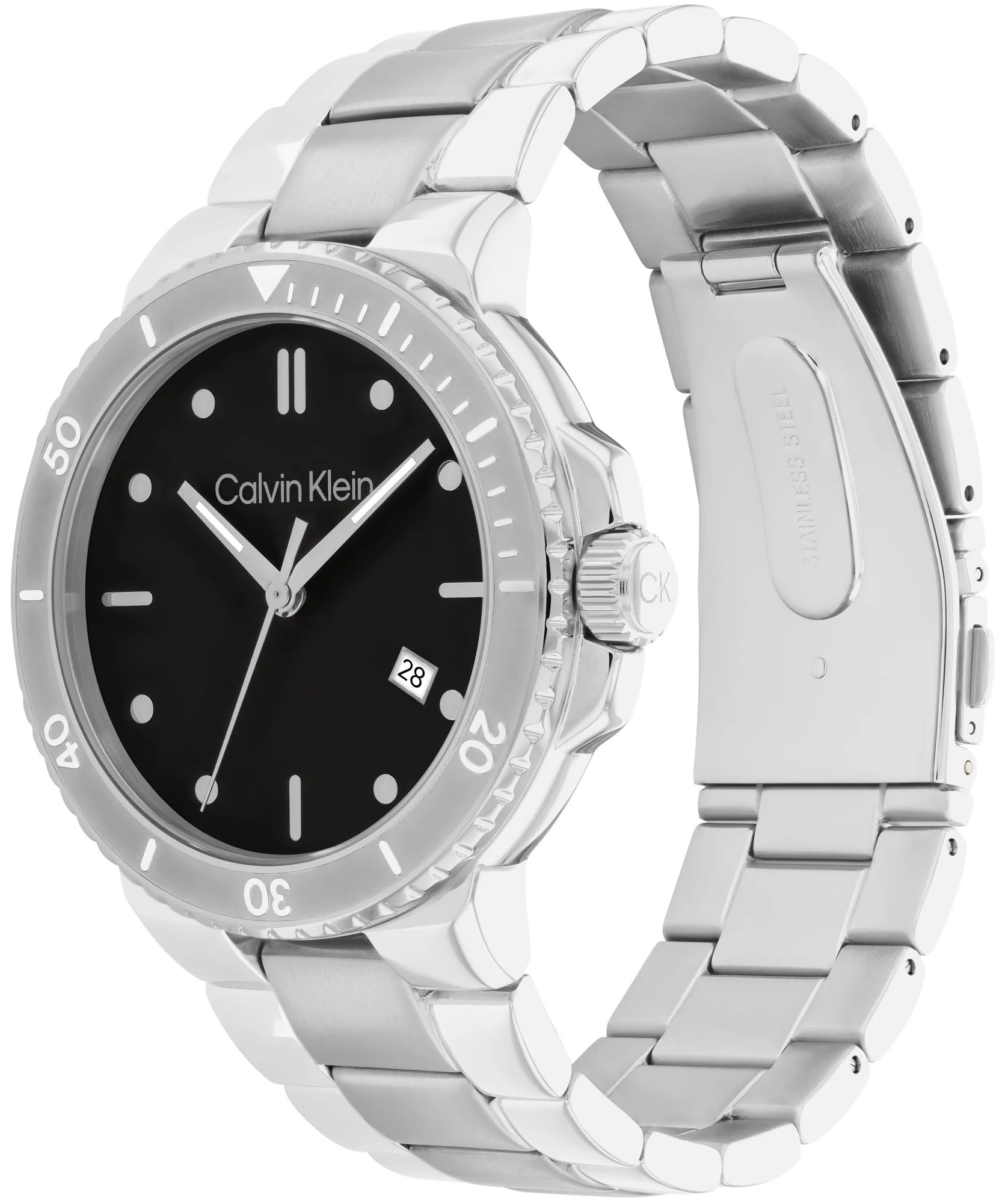 CALVIN KLEIN Marine 44mm Silver Stainless Steel Bracelet 25200203 - 
