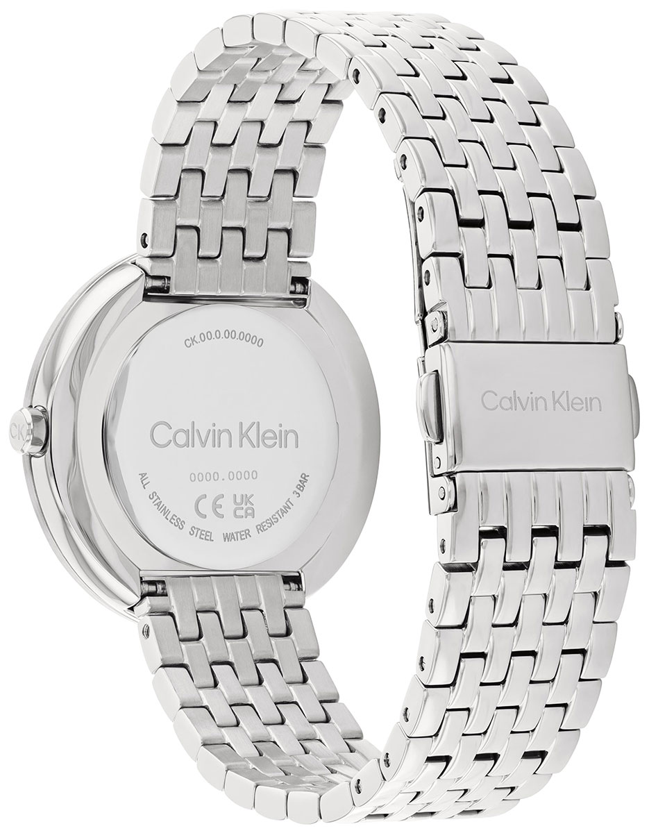 CALVIN KLEIN Twisted Bezel Grey Mother Of Pearl 34mm Silver Stainless Steel Bracelet 25200320 - 3