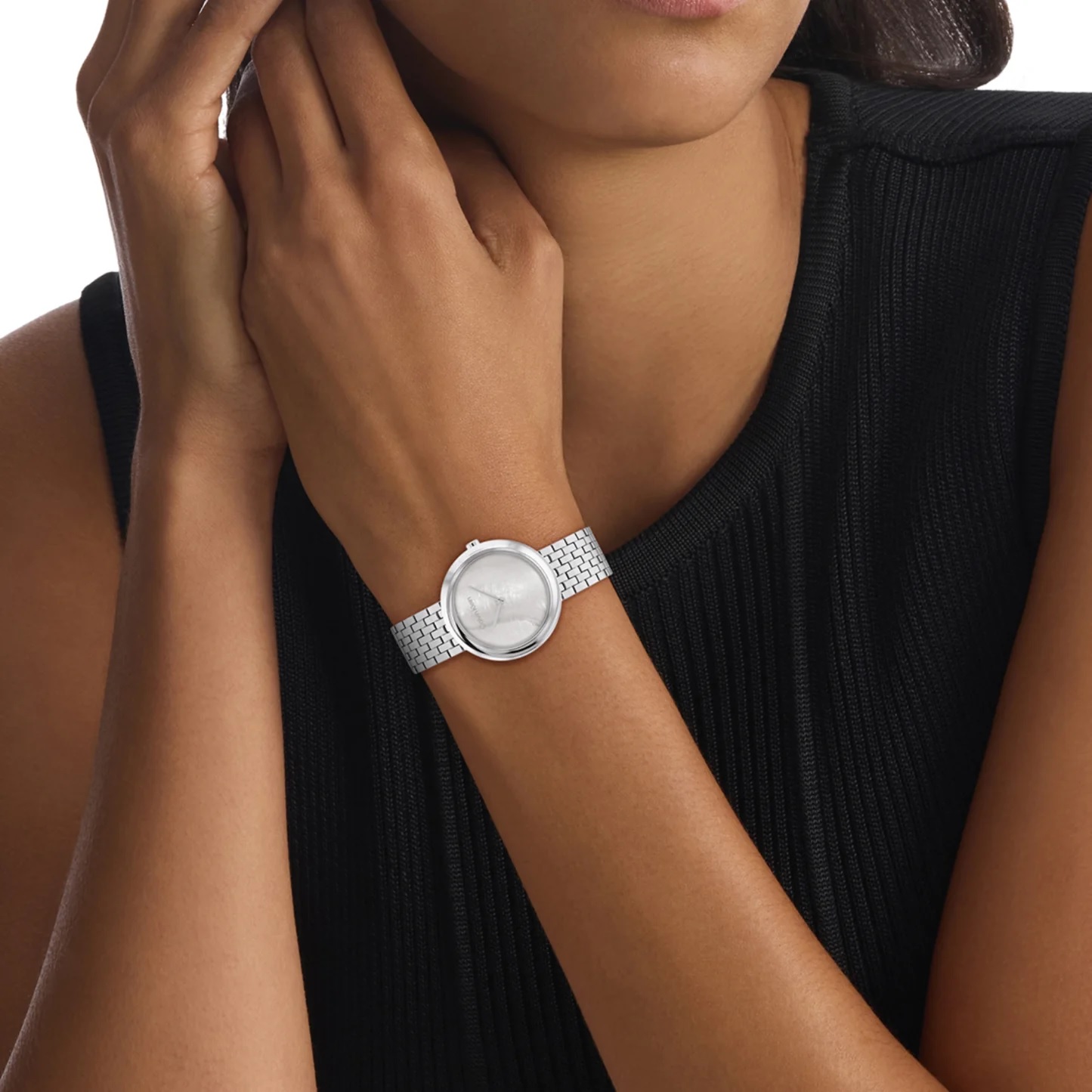 CALVIN KLEIN Twisted Bezel Grey Mother Of Pearl 34mm Silver Stainless Steel Bracelet 25200320 - 4