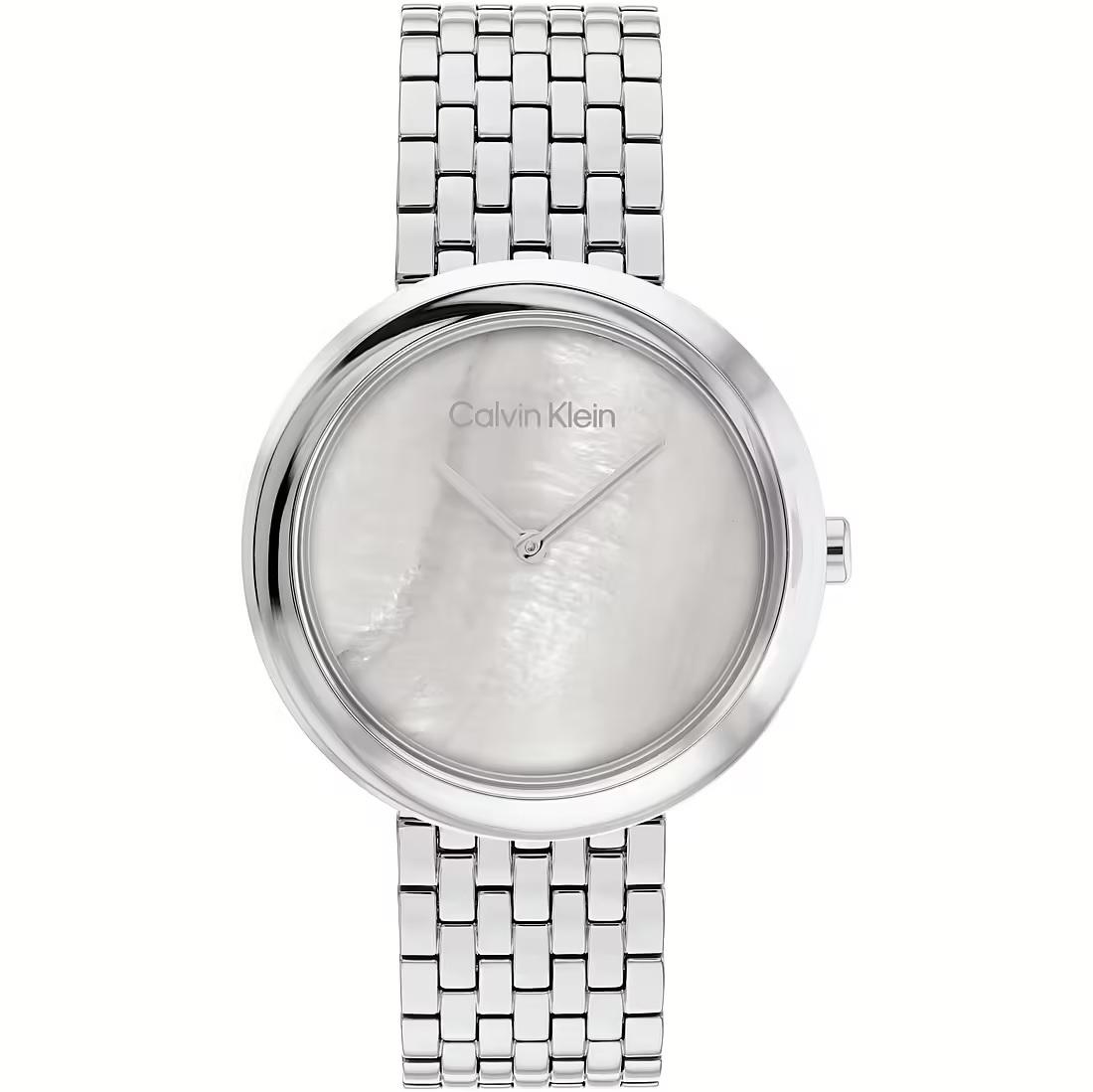 CALVIN KLEIN Twisted Bezel Grey Mother Of Pearl 34mm Silver Stainless Steel Bracelet 25200320 - 1