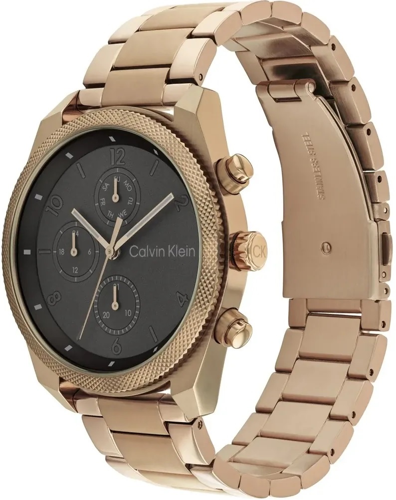 CALVIN KLEIN Impact Grey Multifunction 44mm Beige Gold Stainless Steel Bracelet 25200357 - 2