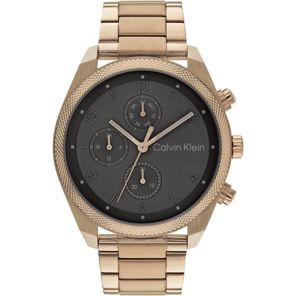 CALVIN KLEIN Impact Grey Multifunction 44mm Beige Gold Stainless Steel Bracelet 25200357 - 1