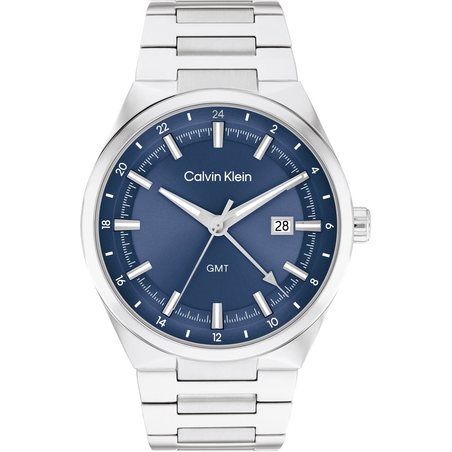 CALVIN KLEIN Distinguish Blue Dial 44mm Silver Stainless Steel Bracelet 25200488 - 