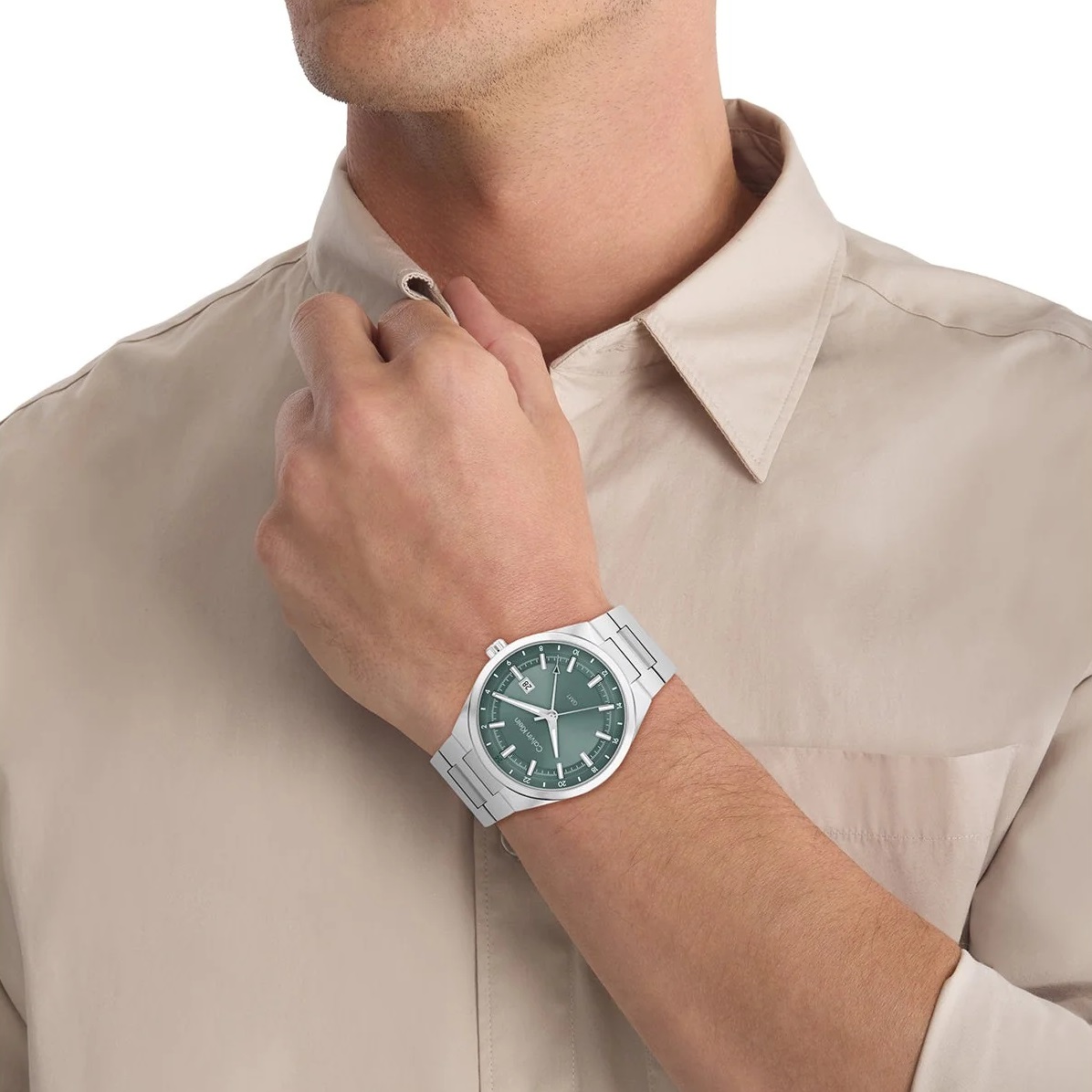 CALVIN KLEIN Distinguish Green Dial 44mm Silver Stainless Steel Bracelet 25200492 - 4