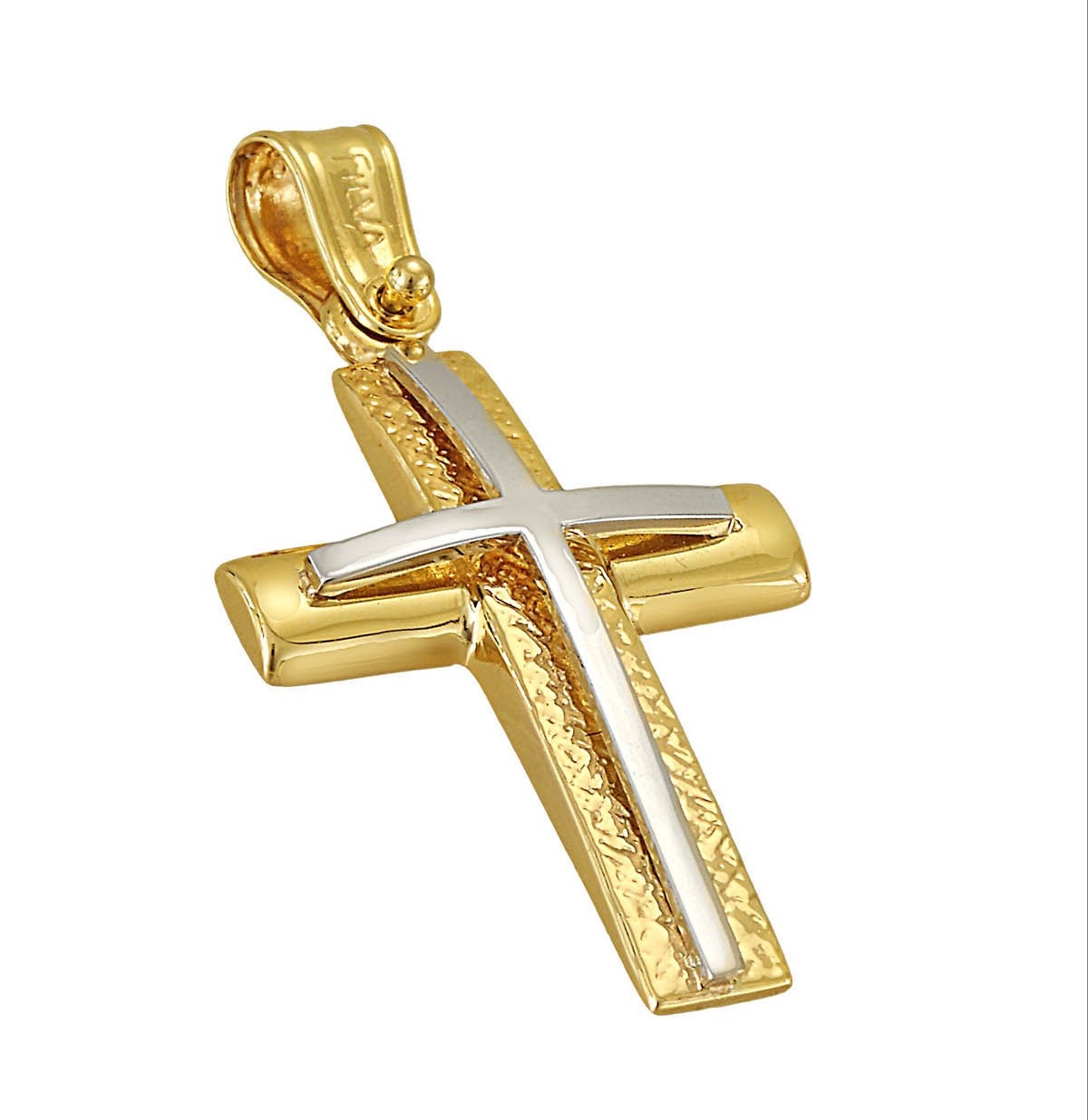 ΣΤΑΥΡΟΣ Ανδρικός FILVA Oro σε 14K Κίτρινο και Λευκό Χρυσό CRFL128Y - 