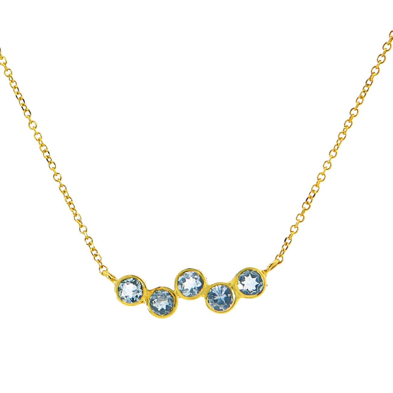 ΚΟΛΙΕ Πετράτο SENZIO Collection Κ14 Κίτρινο Χρυσό με Blue Topaz 001BTN.K14 - 1