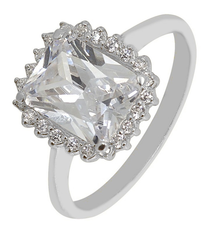 RING Rosette White Gold K9 with Zircon Stones 26273W.K9