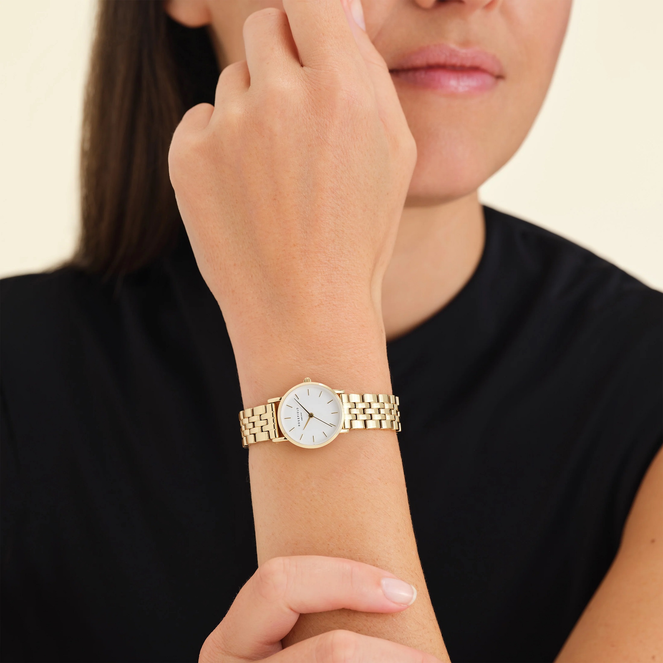 ROSEFIELD The Small Edit White Dial 26mm Gold Stainless Steel Bracelet 26WSG-267 - 3