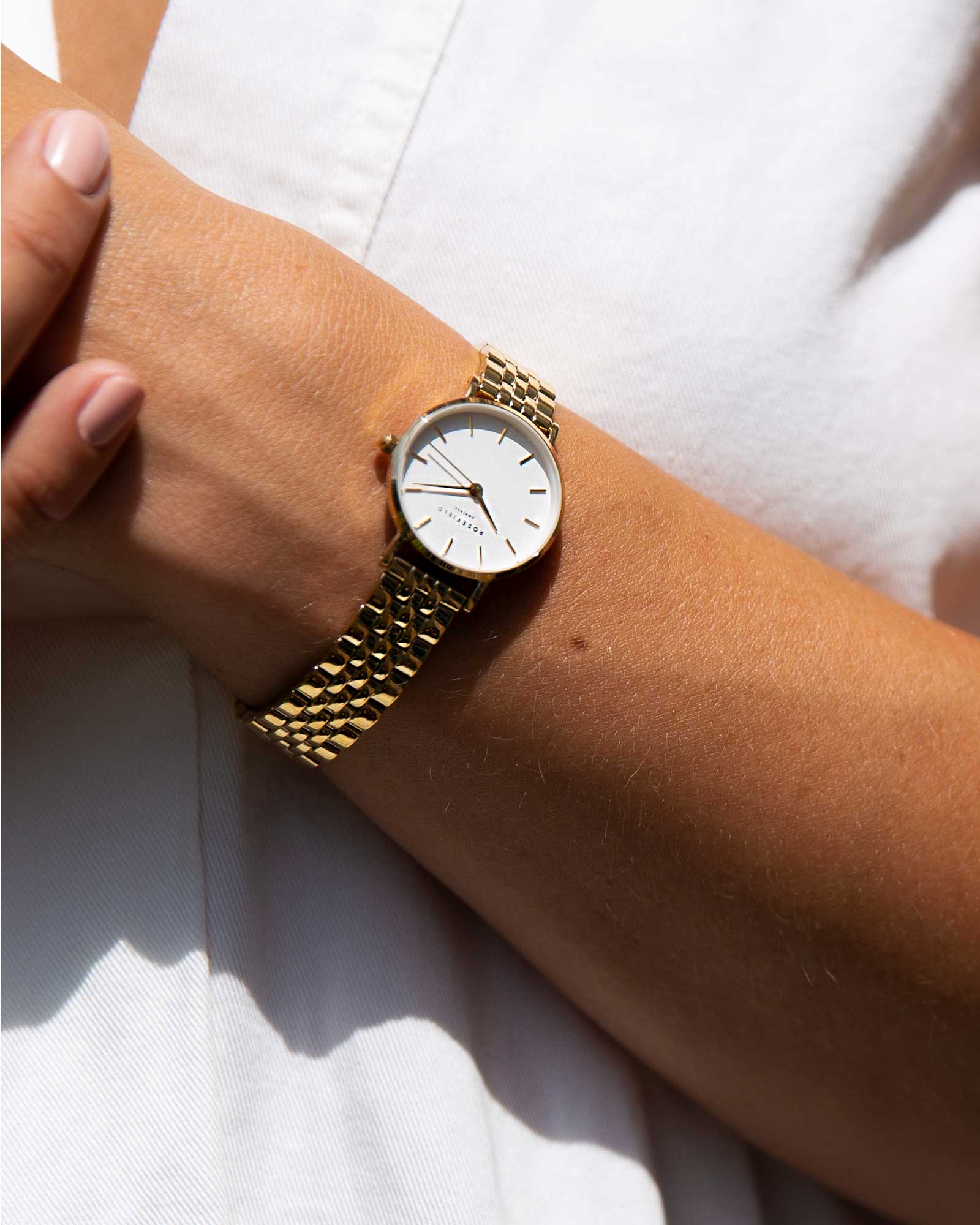 ROSEFIELD The Small Edit White Dial 26mm Gold Stainless Steel Bracelet 26WSG-267 - 