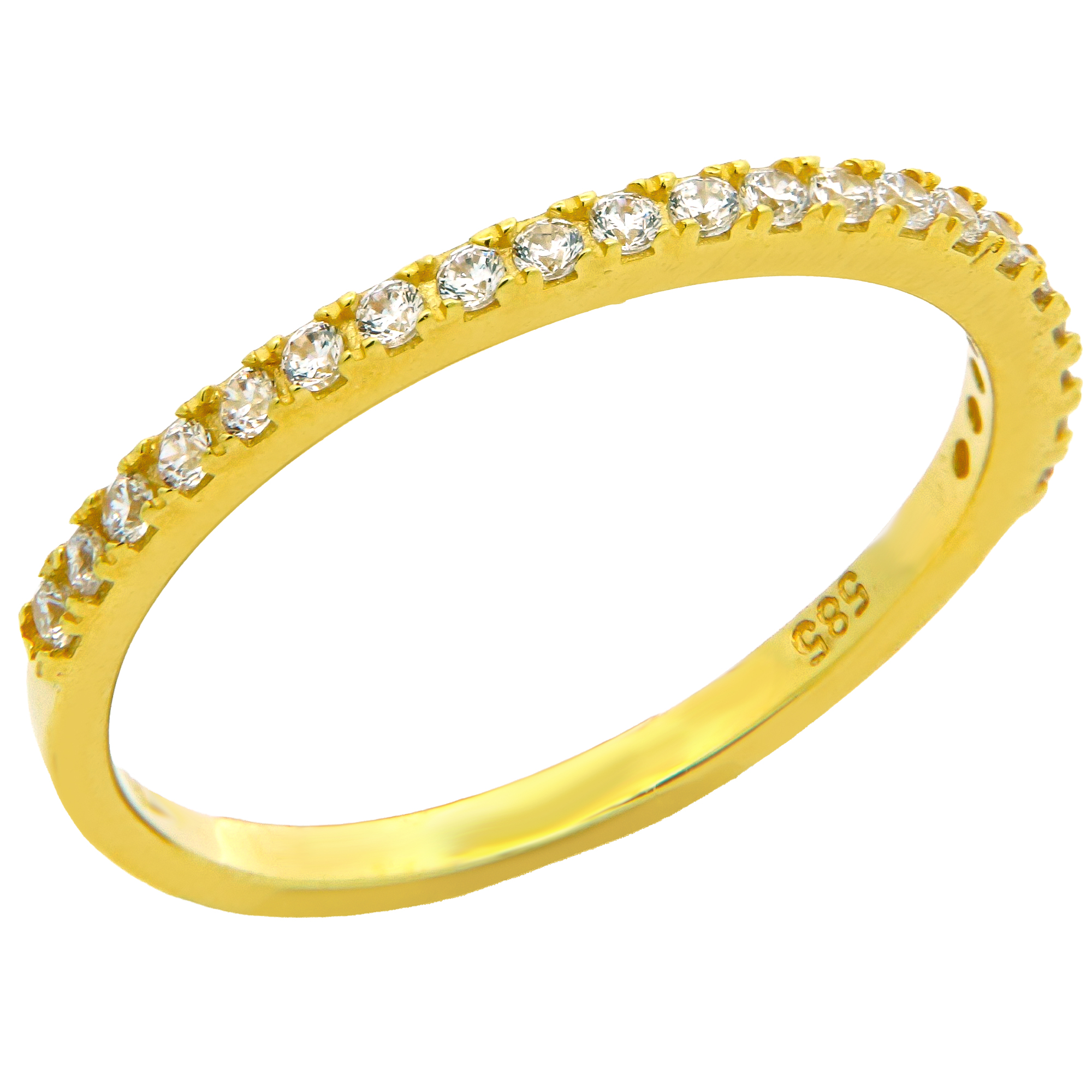 RING Eternity K14 Yellow Gold with Zircon Stones R009Y - 
