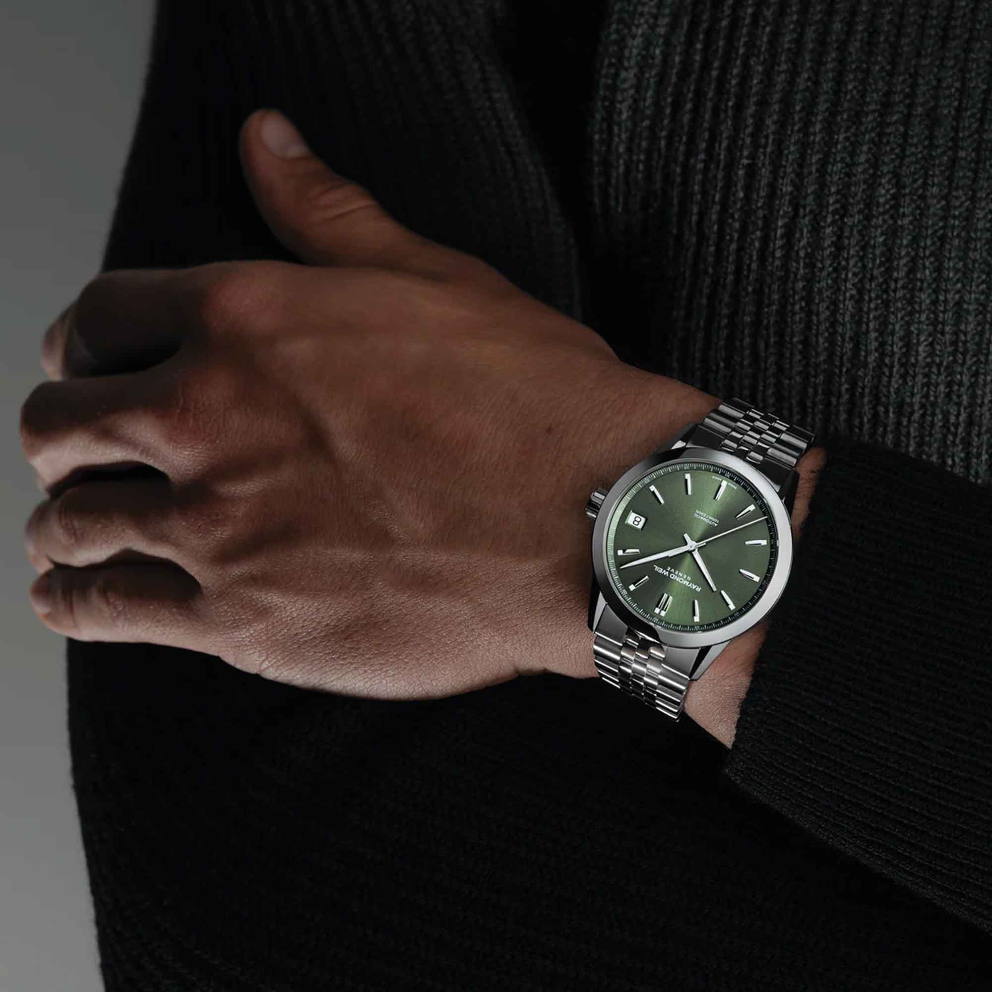 RAYMOND WEIL Freelancer Automatic Green Dial 40mm Silver Stainless Steel Bracelet 2741-ST-52001 - 