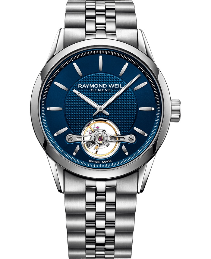 RAYMOND WEIL Freelancer Open Aperture Automatic Blue Dial 42.5mm Silver Stainless Steel Bracelet 2780-ST-50001 - 