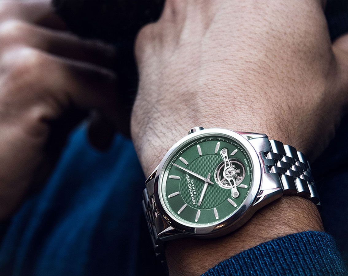 RAYMOND WEIL Freelancer Open Aperture Automatic Green Dial 42.5mm Silver Stainless Steel Bracelet 2780-ST-52001 - 5