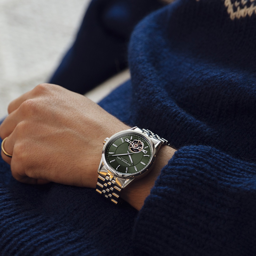 RAYMOND WEIL Freelancer Open Aperture Automatic Green Dial 42.5mm Silver Stainless Steel Bracelet 2780-ST-52001 - 6