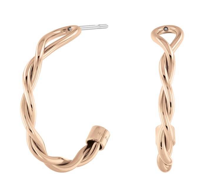 TOMMY HILFIGER Twist Earrings Rose Gold Stainless Steel 2780732 - 1