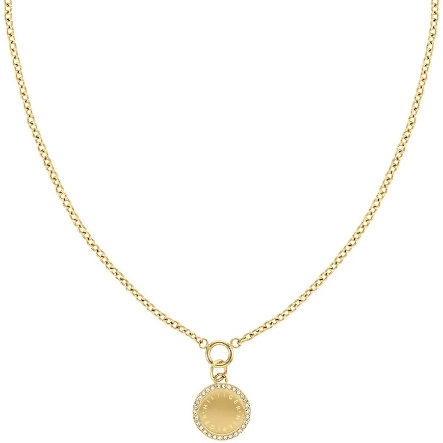 TOMMY HILFIGER Necklace Mini Pendant With Crystals Gold Stainless Steel 2780903 - 1