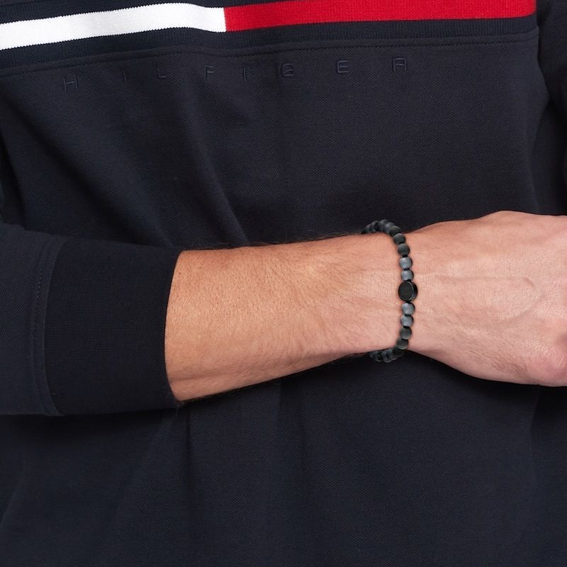 BRACELET For Him TOMMY HILFIGER TH85 Carbon Black Stainless Steel with Natural Stones 2790625 - 