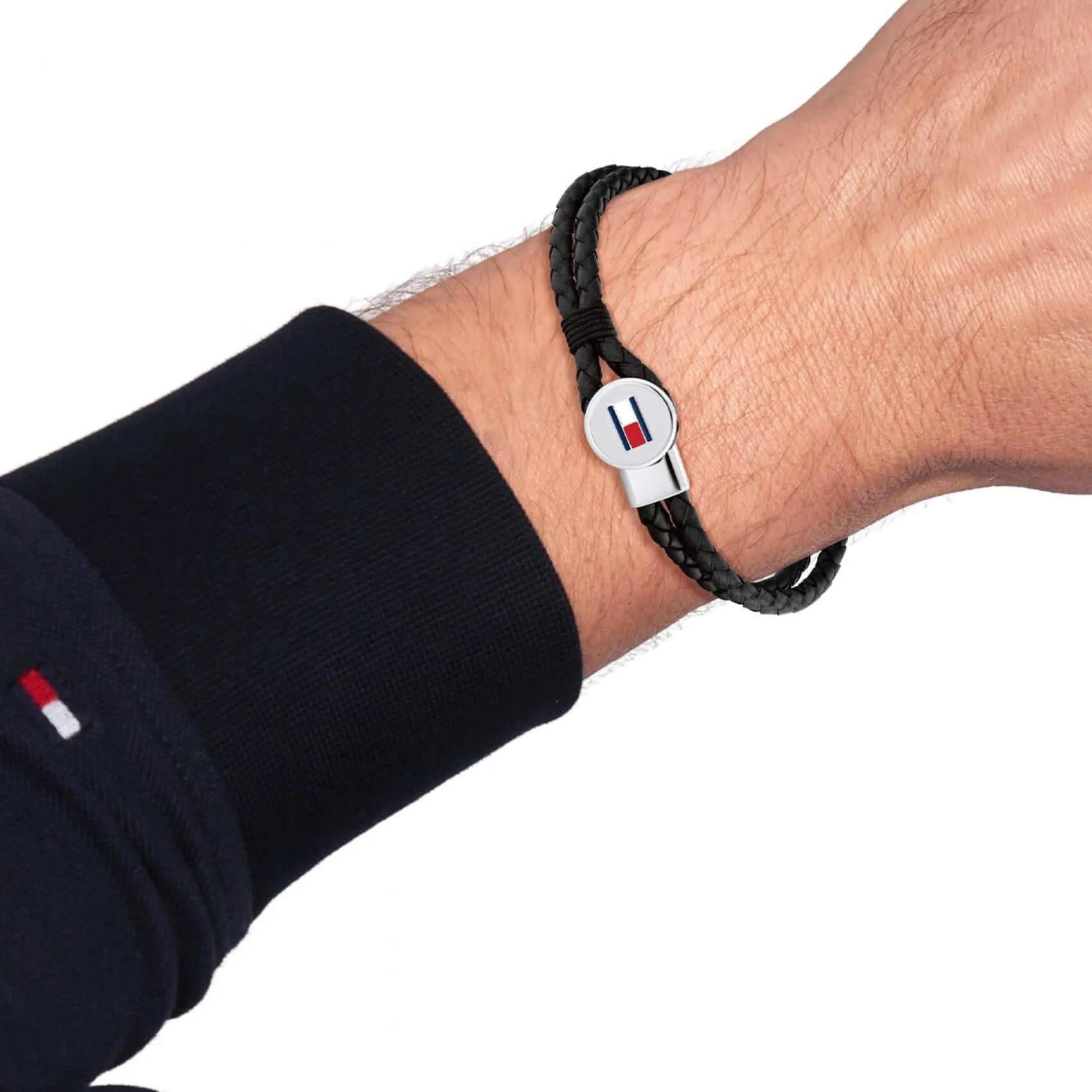 ΒΡΑΧΙΟΛΙ TOMMY HILFIGER από Ανοξείδωτο Ατσάλι και Μαύρο Δέρμα 2790654 - 