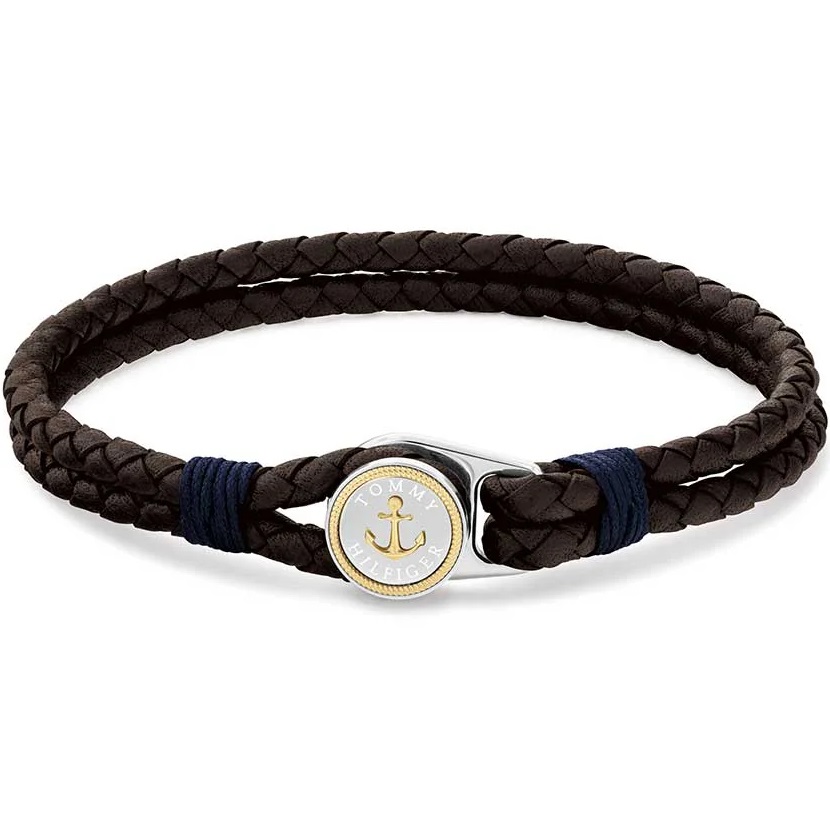 ΒΡΑΧΙΟΛΙ TOMMY HILFIGER από Ανοξείδωτο Ατσάλι και Καφέ Δέρμα 2790692 - 