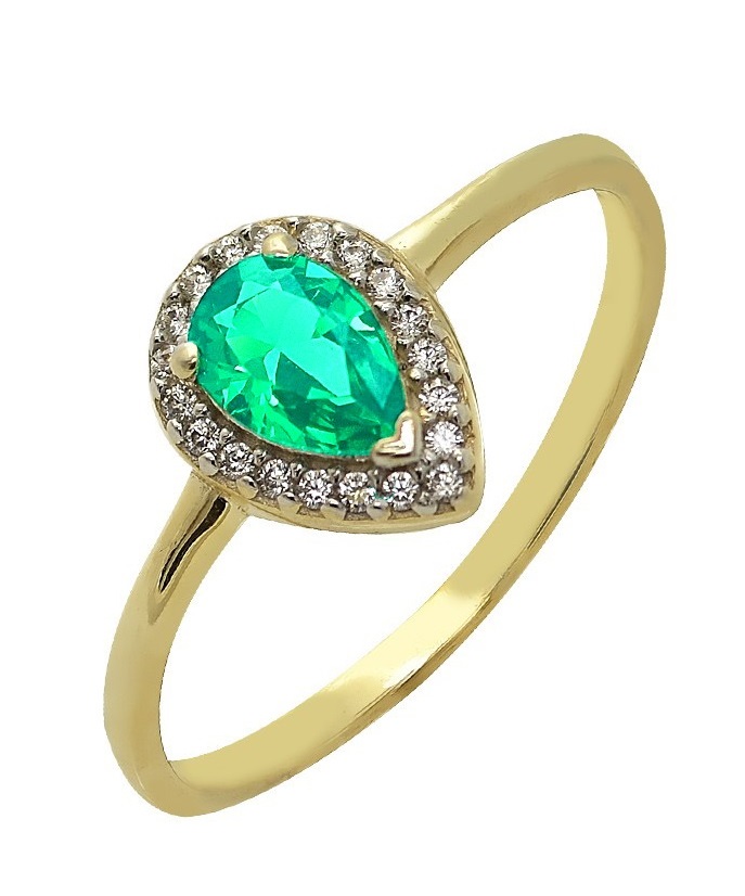 ΔΑΧΤΥΛΙΔΙ Ροζέτα Κίτρινο Χρυσό Κ9 με Πέτρες Ζιργκόν 29481Y-P.K9 - 