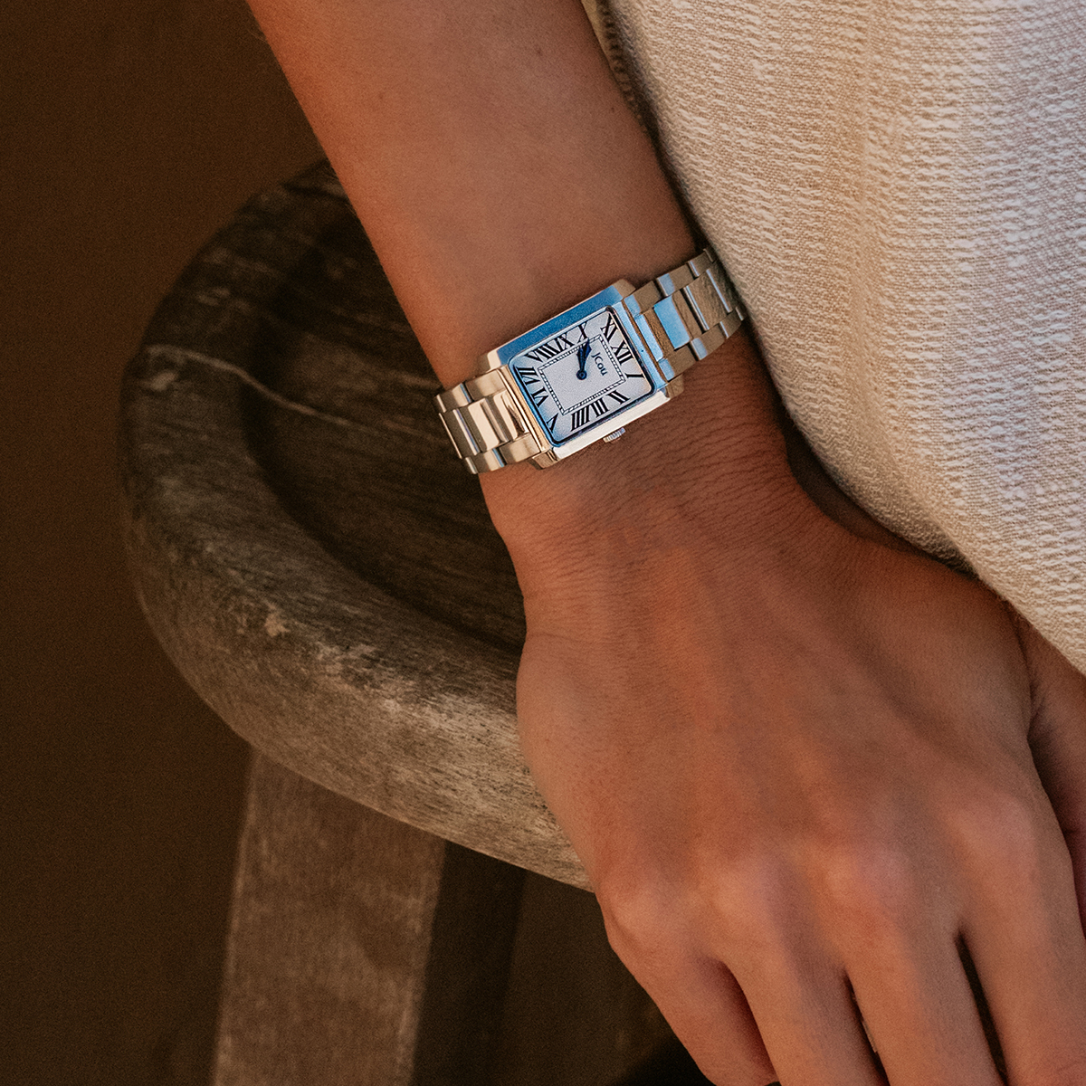 JCOU Sierra White Dial 22mm Silver Stainless Steel Bracelet JU19080-1 - 3