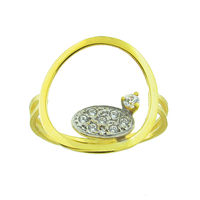 ΔΑΧΤΥΛΙΔΙ Χειροποίητο Κίτρινο Χρυσό 14Κ με Πέτρες Ζιργκόν 3-699