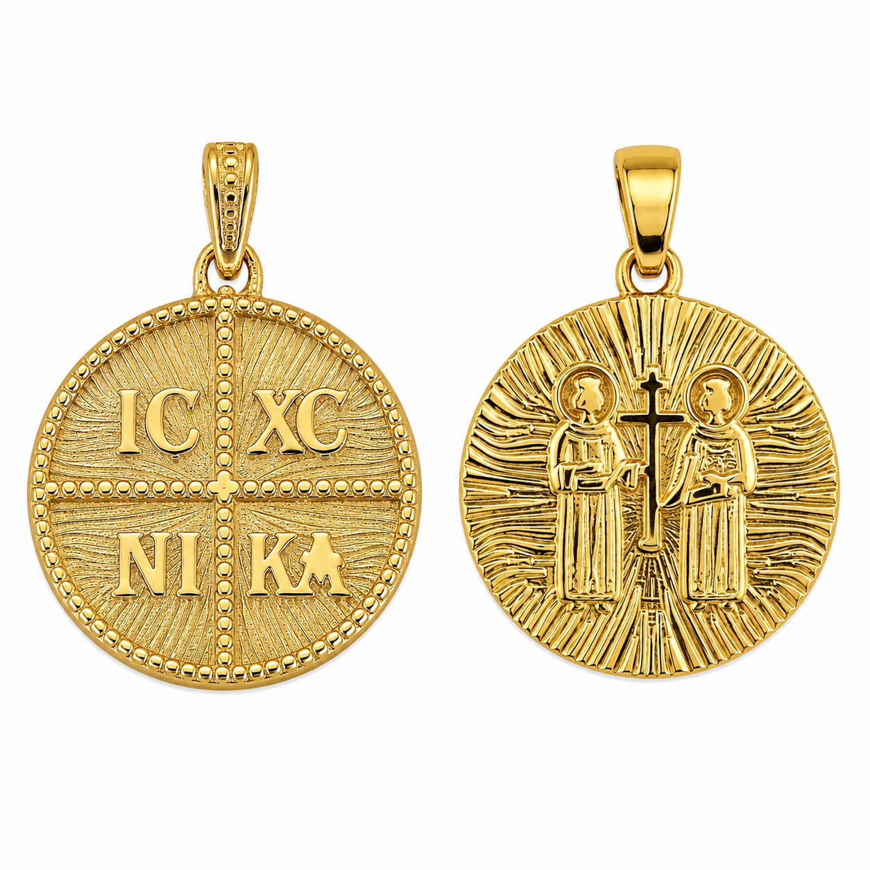 ΜΕΝΤΑΓΙΟΝ Κωνσταντινάτο SENZIO Collection Διπλής Όψης από Κ9 Κίτρινο Χρυσό 3LAV.D321P - 