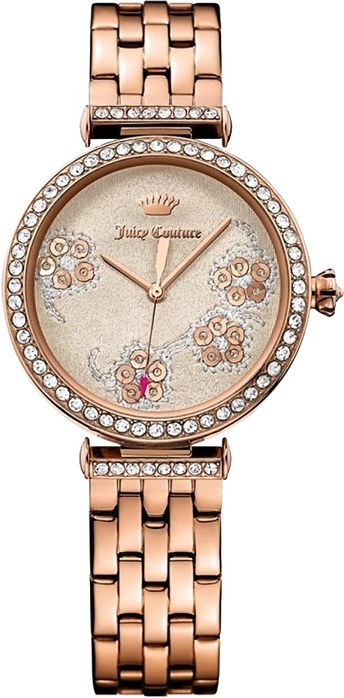 JUICY COUTURE Crystals 34mm Rose Gold Stainless Steel 1901517 - 