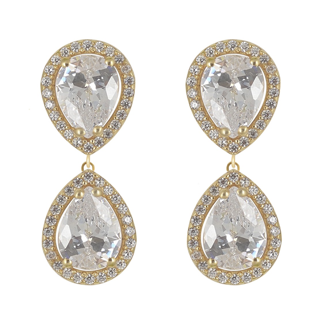 ΣΚΟΥΛΑΡΙΚΙΑ Κρεμαστά Ροζέτες SENZIO Collection Κίτρινο Χρυσό Κ9 με Πέτρες Ζιργκόν 32440Y.K9 - 