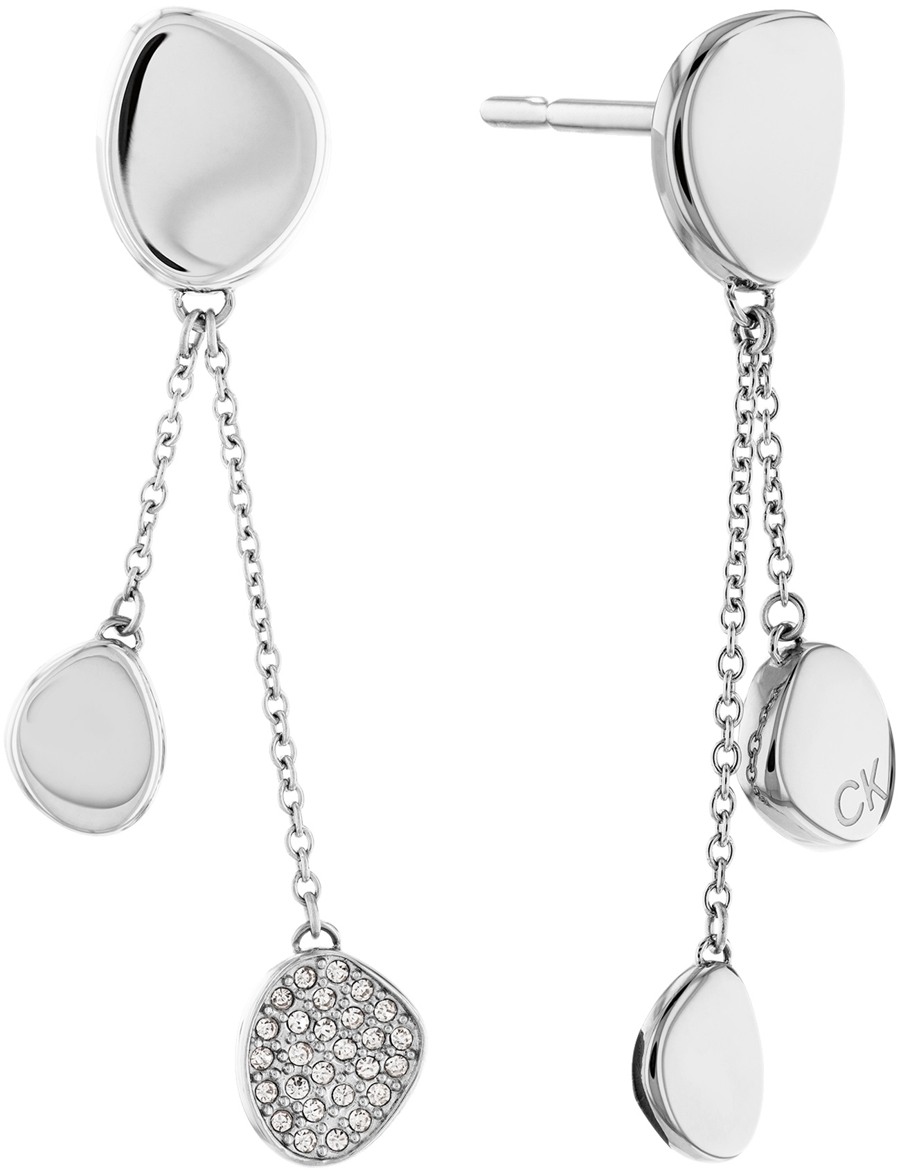 CALVIN KLEIN Fascinate Crystals Earrings Silver Stainless Steel 35000211 - 