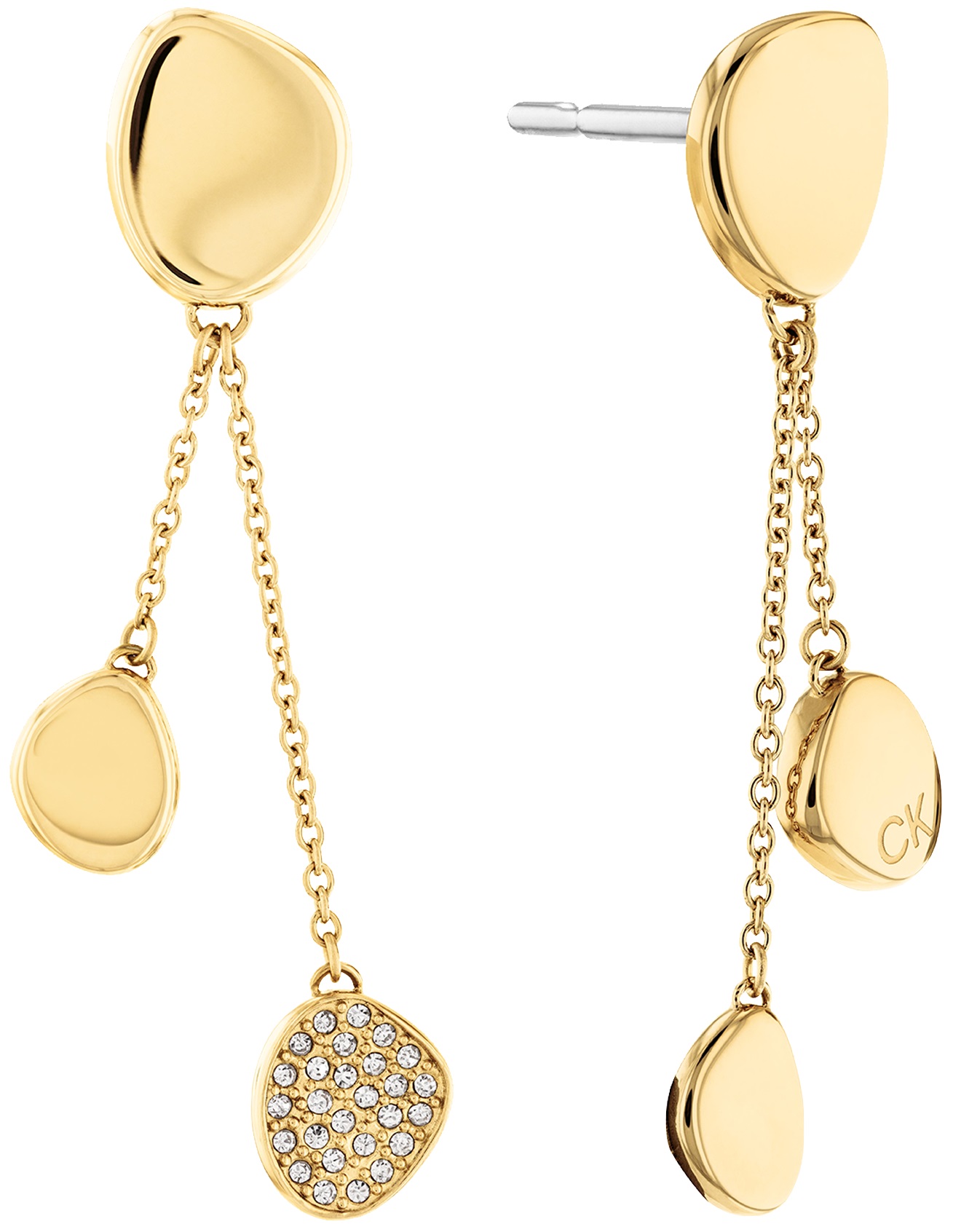 CALVIN KLEIN Fascinate Crystals Earrings Gold Stainless Steel 35000212 - 