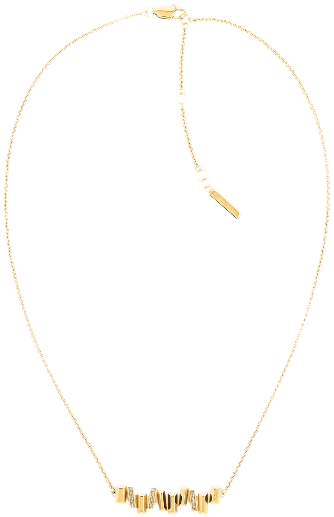 CALVIN KLEIN Luster Crystals Necklace Gold Stainless Steel 35000229 - 
