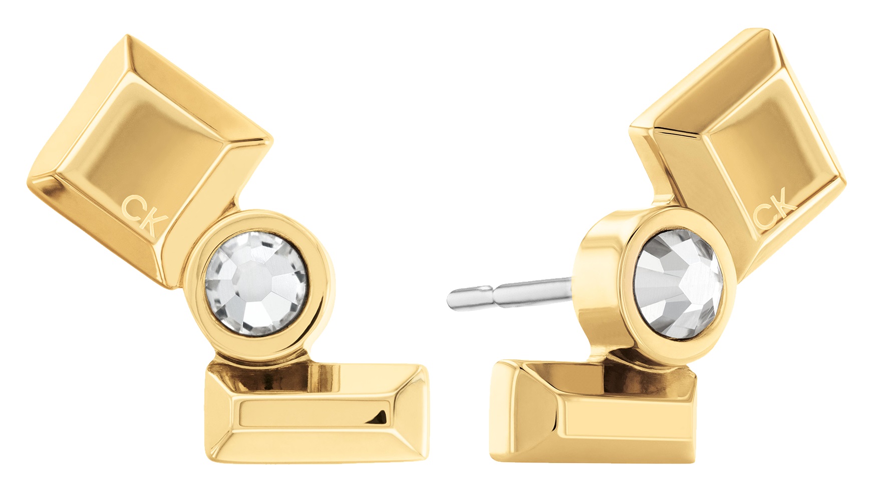 CALVIN KLEIN Luster Crystals Earrings Gold Stainless Steel 35000235 - 