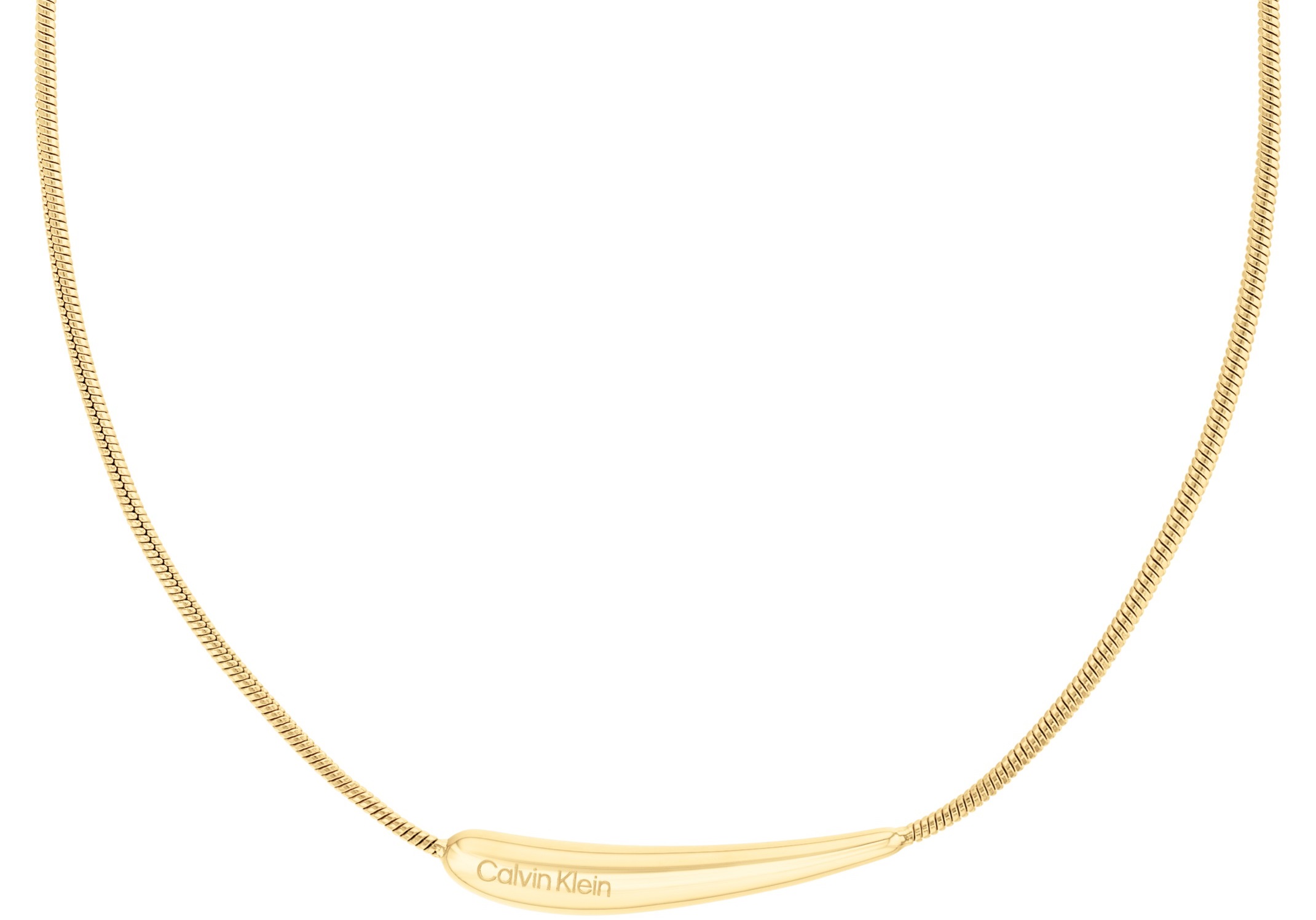 CALVIN KLEIN Elongated Drops Necklace Gold Stainless Steel 35000339 - 