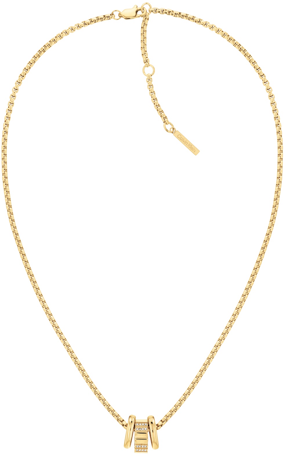 CALVIN KLEIN Necklace Crystals Gold Stainless Steel 35000365 - 