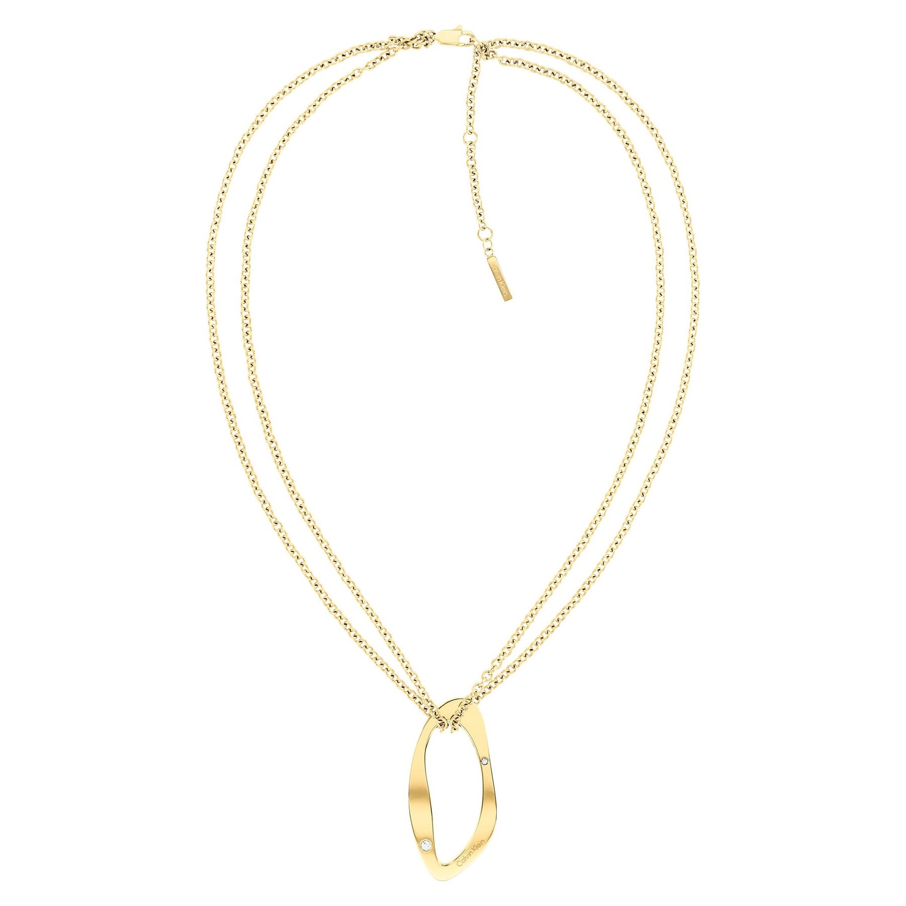 CALVIN KLEIN Harmonious NECKLACE Gold Plated Stainless Steel with Zircon Stones 35000684 - 