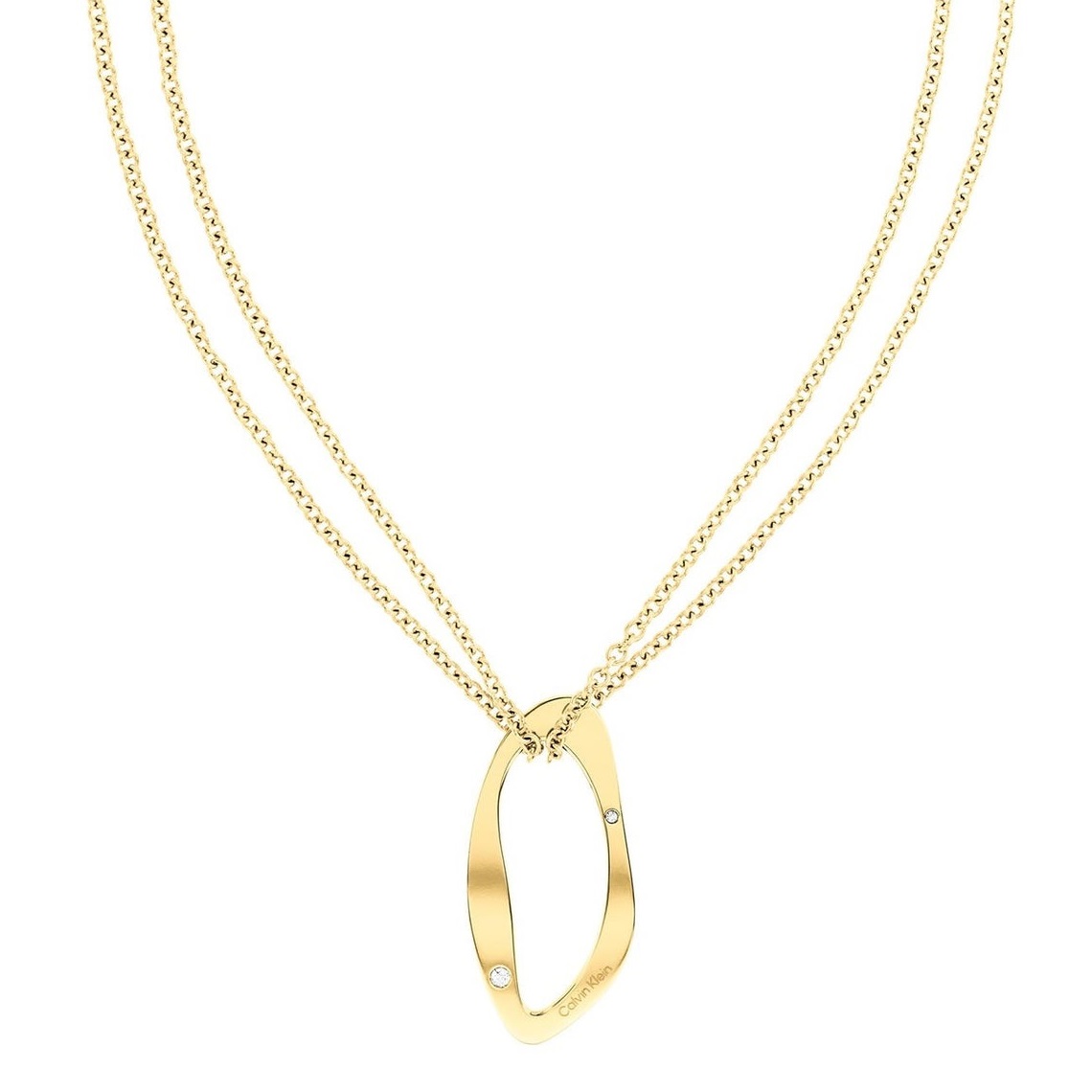 CALVIN KLEIN Harmonious NECKLACE Gold Plated Stainless Steel with Zircon Stones 35000684 - 