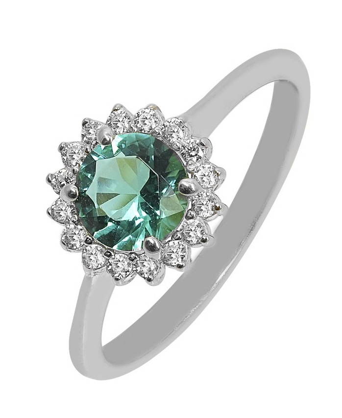 ΔΑΧΤΥΛΙΔΙ Ροζέτα Λευκό Χρυσό Κ9 με Πέτρες Ζιργκόν 36700WP.K9 - 