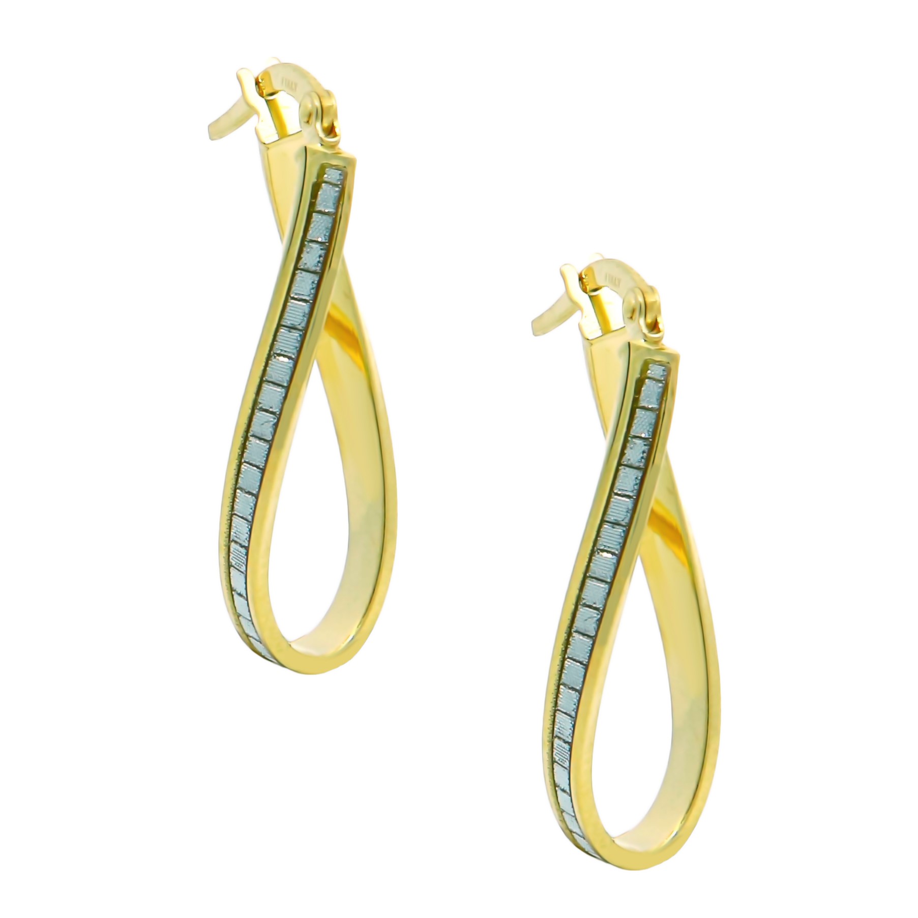 ΣΚΟΥΛΑΡΙΚΙΑ Κρίκοι SENZIO Belibasakis Κ9 Κίτρινο και Λευκό Χρυσό 3E-SK104.1 - 