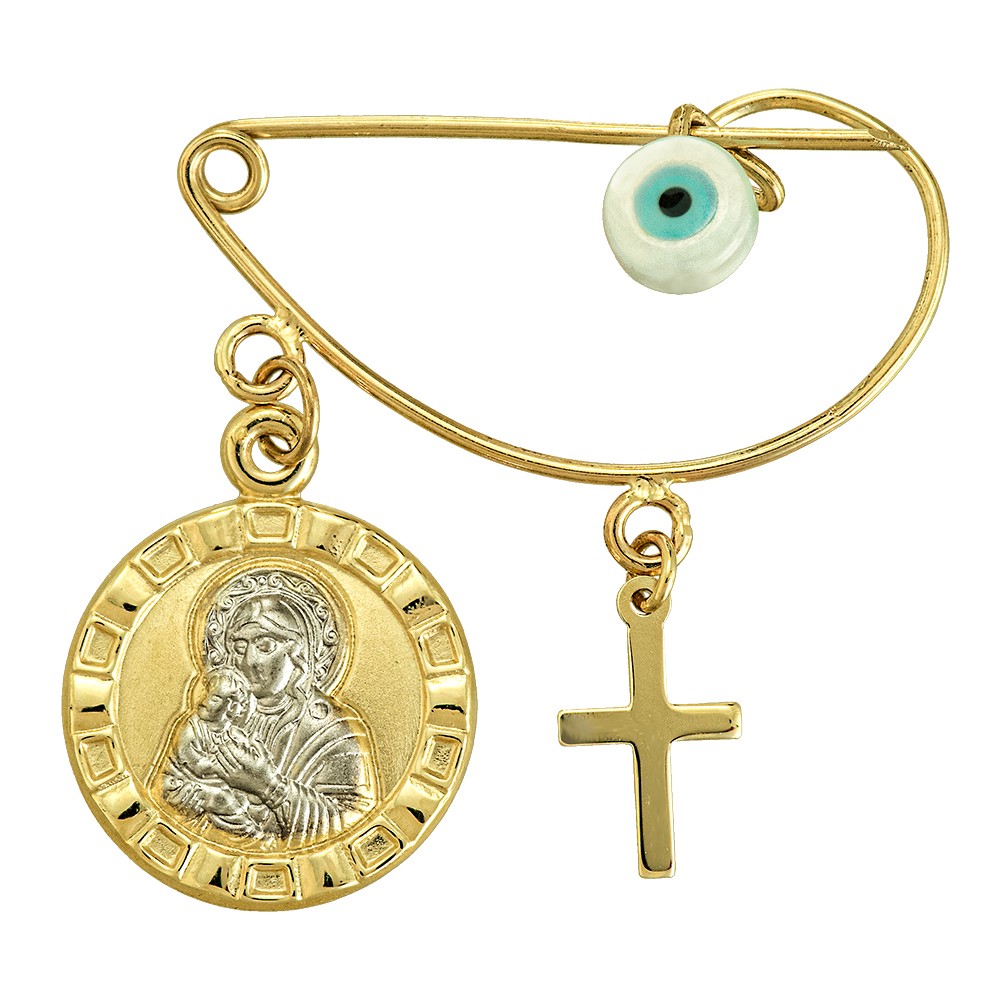 PIN Kids' SENZIO Collection in K9 Yellow Gold with Virgin Mary 3LAV.113NA - 